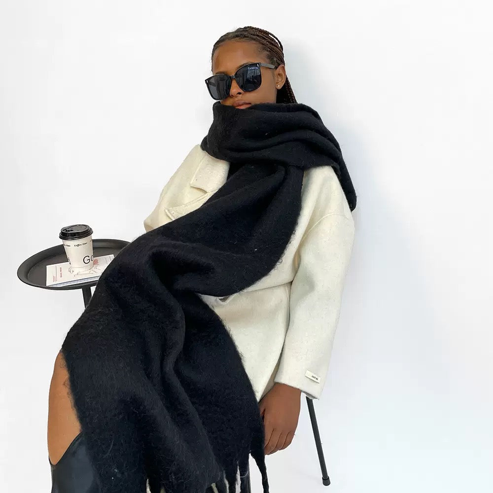 Écharpe oversize à franges