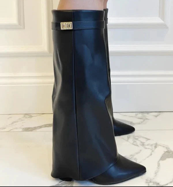 Bottes en similicuir - MARRON