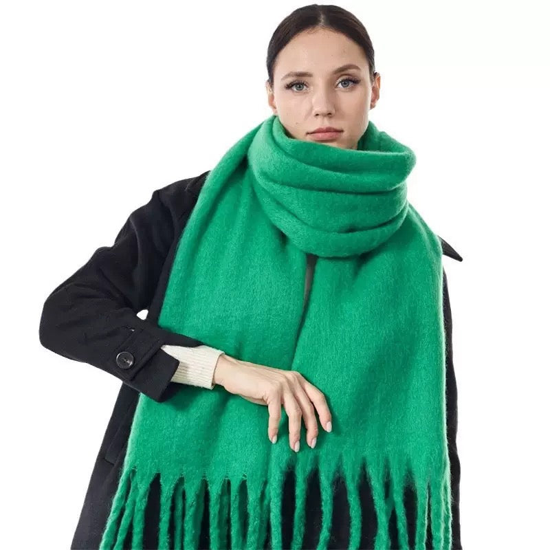 Écharpe oversize à franges