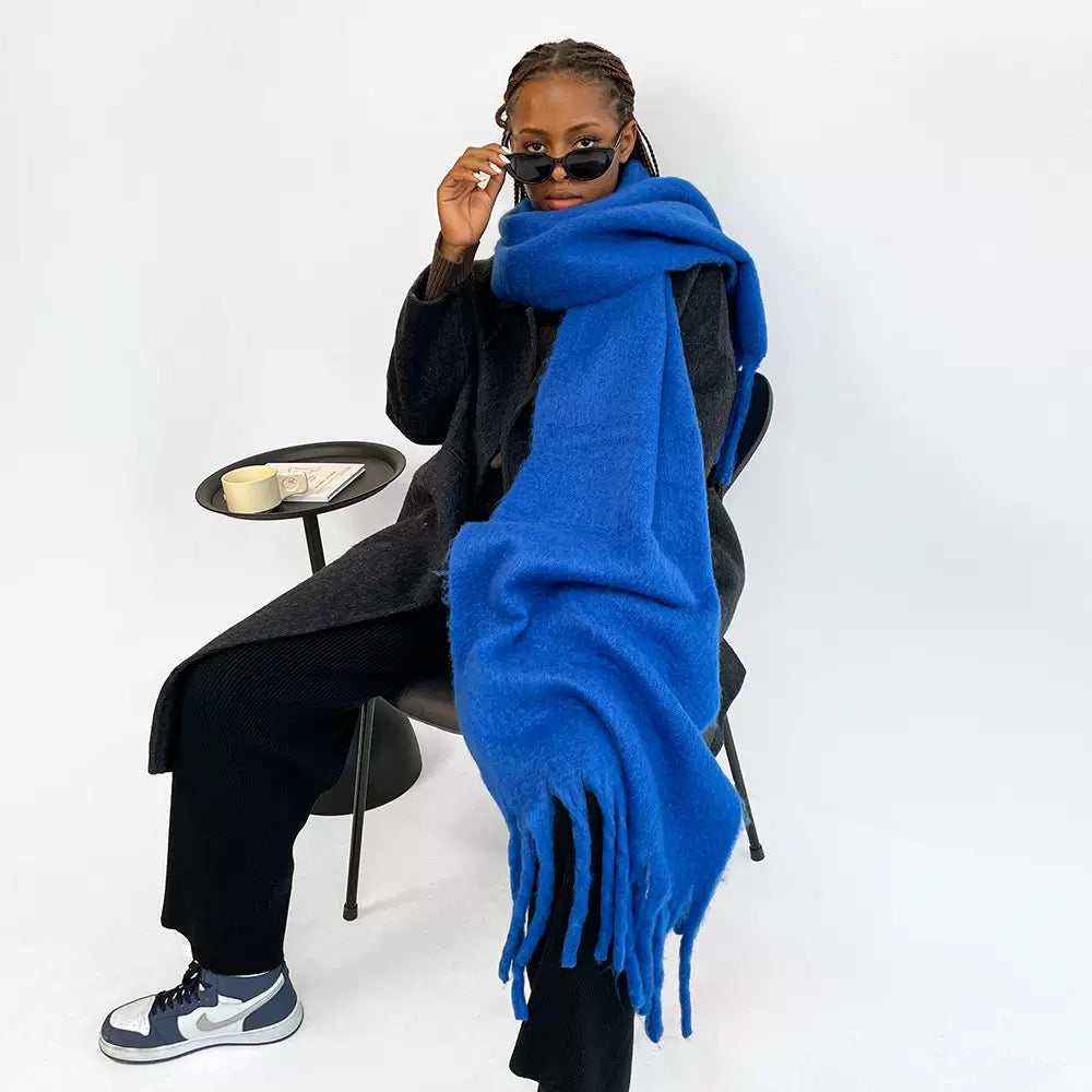 Écharpe oversize à franges