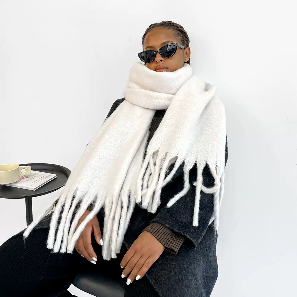 Écharpe oversize à franges